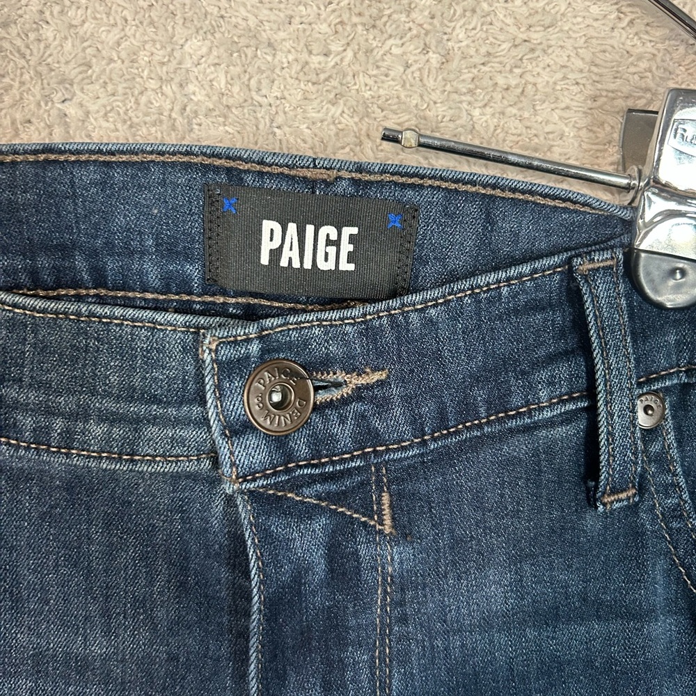 Paige Federal Jeans Mens Size 38 Straight Leg Blue Denim Jeans Dark Wash - Picture 2 of 14